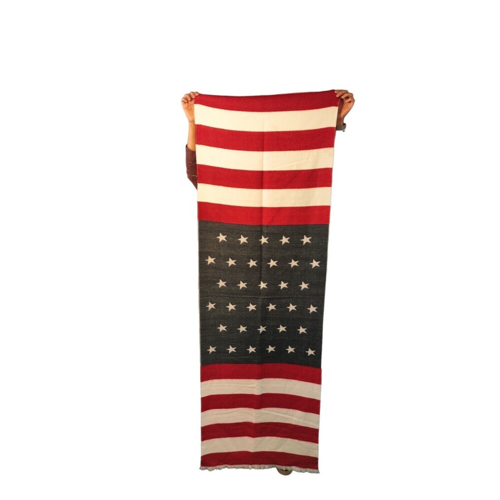 Cozy oversized american flag scarf wrap shawl